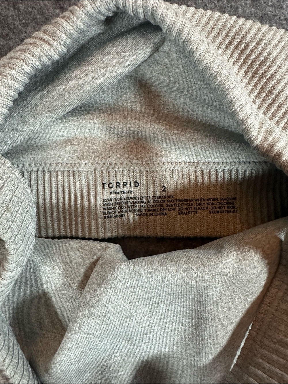 torrid Ribbed Square-Neck Bra Top - Picture 4 of 6